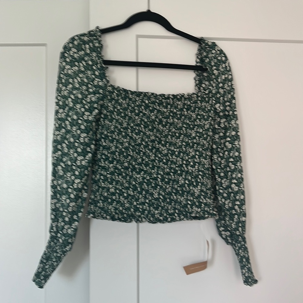 Reformation long sleeve floral top